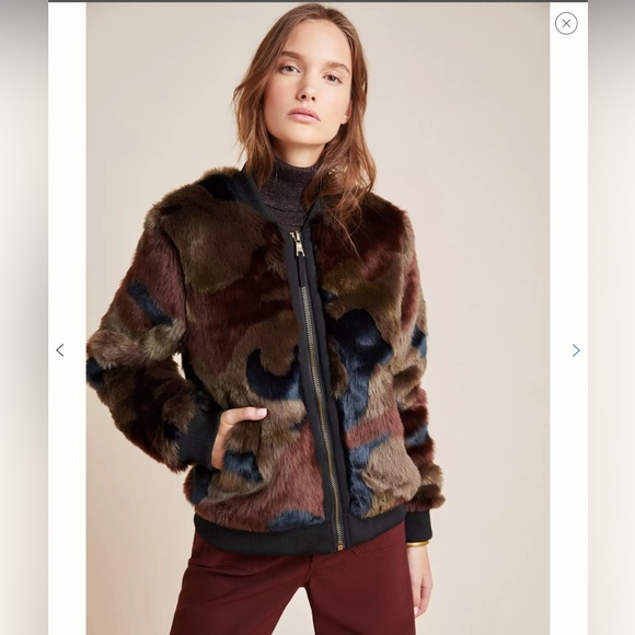 Marrakech Faux Fur Bomber Jacket, size Small - Picture 2 of 10